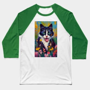 Cat Sticking Tongue Out 2 Baseball T-Shirt